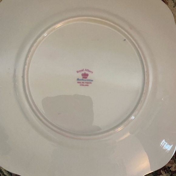 Royal Albert Petit Point Floral Square Salad Plate Crafted In England 9.5” - Picture 9 of 12